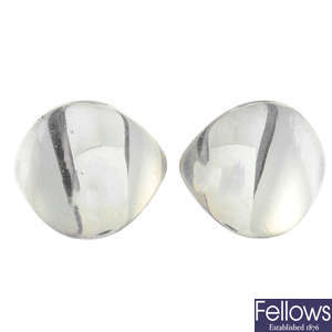GEORG JENSEN - a pair of 1960s silver earrings, no. 131.