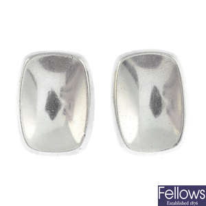 BENT KNUDSEN - a pair of 1970s silver earrings.