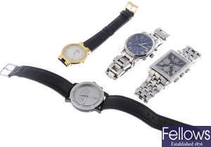A group of four assorted Raymond Weil watches.