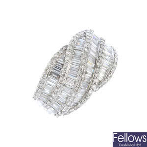 An 18ct gold diamond dress ring.