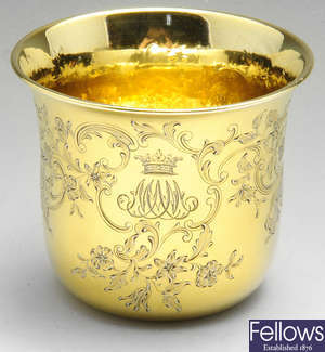 A William IV silver-gilt beaker or cup by Paul Storr.