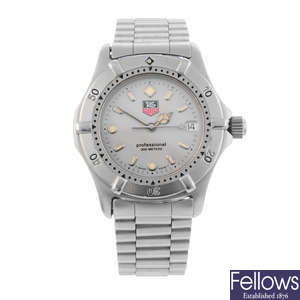 TAG HEUER - a mid-size stainless steel 2000 Series bracelet watch.
