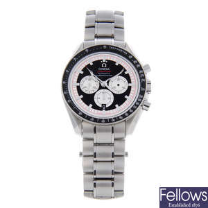 OMEGA - a gentleman's stainless steel Speedmaster Michael Schumacher The Legend Collection chronograph bracelet watch.