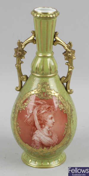 A 19th century continental porcelain vase.