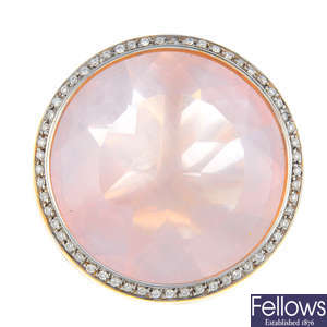 GAVELLO - a rose quartz and diamond dress ring.