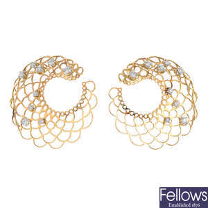 STAURINO FRATELLI - a pair of diamond 'Moresca' earrings.