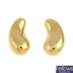 TIFFANY & CO. - a pair of 'Teardrop' earrings, by Elsa Peretti for Tiffany & Co.
