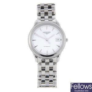LONGINES - a gentleman's stainless steel Flagship bracelet watch with two Longines watches