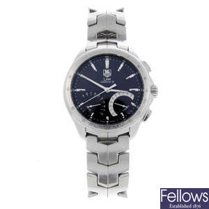 TAG HEUER - a gentleman's stainless steel Link Calibre S chronograph bracelet watch.
