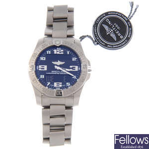 BRIETLING - a gentleman's titanium Aerospace Evo bracelet watch.