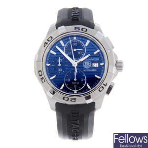 TAG HEUER - a gentleman's stainless steel Aquaracer chronograph wrist watch.