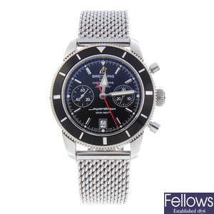 BREITLING - a gentleman's stainless steel Superocean Heritage Chronograph 44 chronograph bracelet watch.