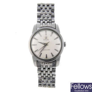OMEGA - a gentleman's stainless steel Seamaster bracelet watch with an Omega Constellation bracelet watch.