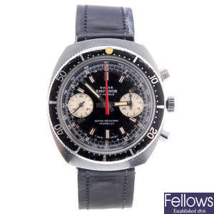SWISS EMPEROR - a gentleman's stainless steel chronograph wrist watch.