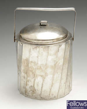 An Italian silver swing-handled ice bucket, marked Cartier.