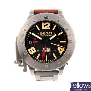 U-BOAT - a limited edition gentleman's titanium Italo Fontana U-42 GMT wrist watch.