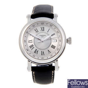TOMPION - a gentleman's stainless steel wrist watch.