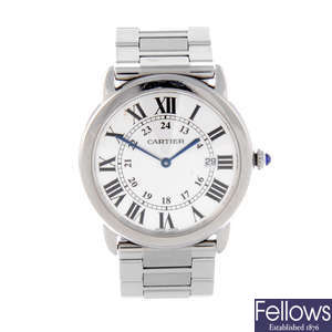 CARTIER - a stainless steel Ronde Solo bracelet watch.