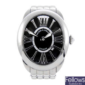 BACKES & STRAUSS - a gentleman's stainless steel Regent bracelet watch.