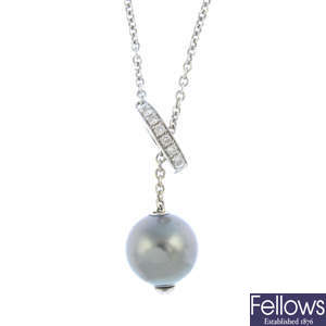 MIKIMOTO - an 18ct gold Tahitian cultured pearl 'Pearls In Motion' necklace.