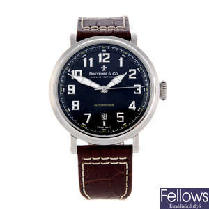 DREYFUSS & CO. - a gentleman's stainless steel 1924 wrist watch.
