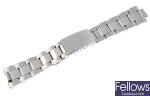 ROLEX - a stainless steel Oyster watch bracelet.