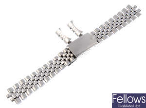 ROLEX - a stainless steel Jubilee watch bracelet.