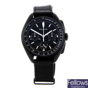BULOVA - a gentleman's stainless steel Lunar Pilot chronograph wrist watch.