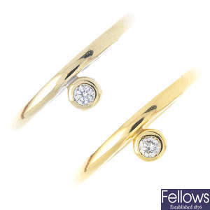 LINKS OF LONDON - two 18ct gold diamond rings.