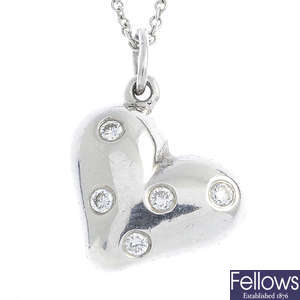 TIFFANY & CO.- a diamond pendant, with chain.