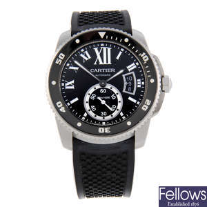 CURRENT MODEL: CARTIER - a stainless steel Calibre de Cartier Diver wrist watch.