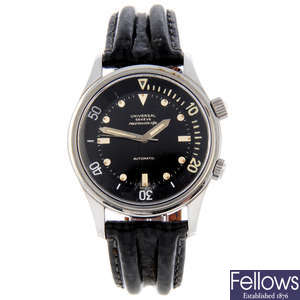 UNIVERSAL GENÃˆVE - a gentleman's stainless steel Polerouter wrist watch.