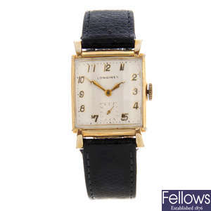 LONGINES - a gold filled wrist watch with two Longines wrist watches.