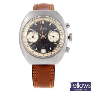 ZODIAC - a gentleman's stainless steel chronograph wrist watch.
