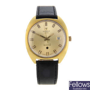 TISSOT - a gentleman's gold plated Seastar wrist watch with two Tissot watches.