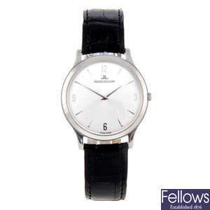 JAEGER-LECOULTRE - a gentleman's stainless steel Master Ultra Thin wrist watch.