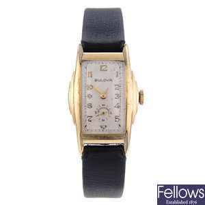 BULOVA - a gentleman's gold plated wrist watch with a lady's Bucherer wrist watch