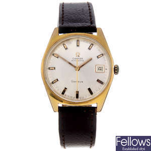 OMEGA - a gentleman's gold plated Genève wrist watch.