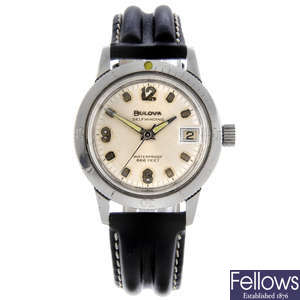 BULOVA - a gentleman's stainless steel 666 Feet wrist watch.