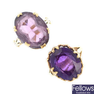 A selection of amethyst jewellery.