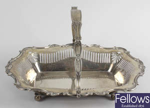An early George V silver swing-handle dish.