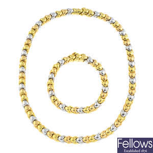 An 18ct gold necklace and bracelet.