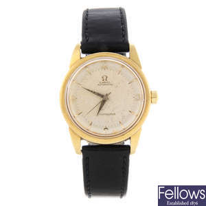 OMEGA - a gentleman's 18ct yellow gold Seamaster wrist watch.