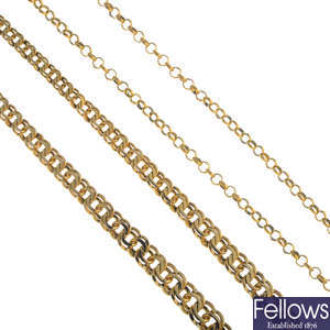 Two 9ct gold chains.