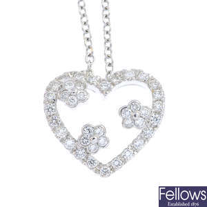 A diamond heart necklace.
