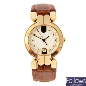 HARRY WINSTON - a lady's 18ct yellow gold wrist watch.