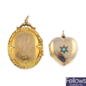 Two late Victorian gem-set lockets.