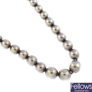 TIFFANY & CO. - a silver necklace and bracelet.