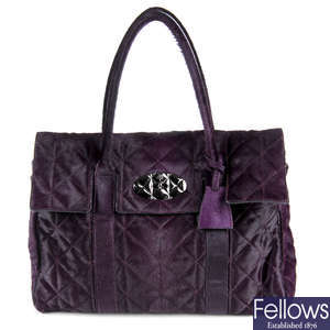 MULBERRY - a purple calf hair Bayswater handbag.