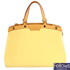 LOUIS VUITTON - a yellow Vernis Brea handbag.